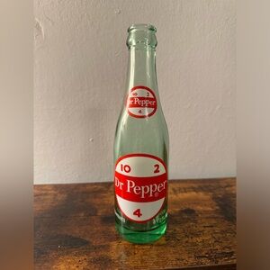 Vintage Dr. Pepper 10/2/4 Glass Soda Bottle - Empty